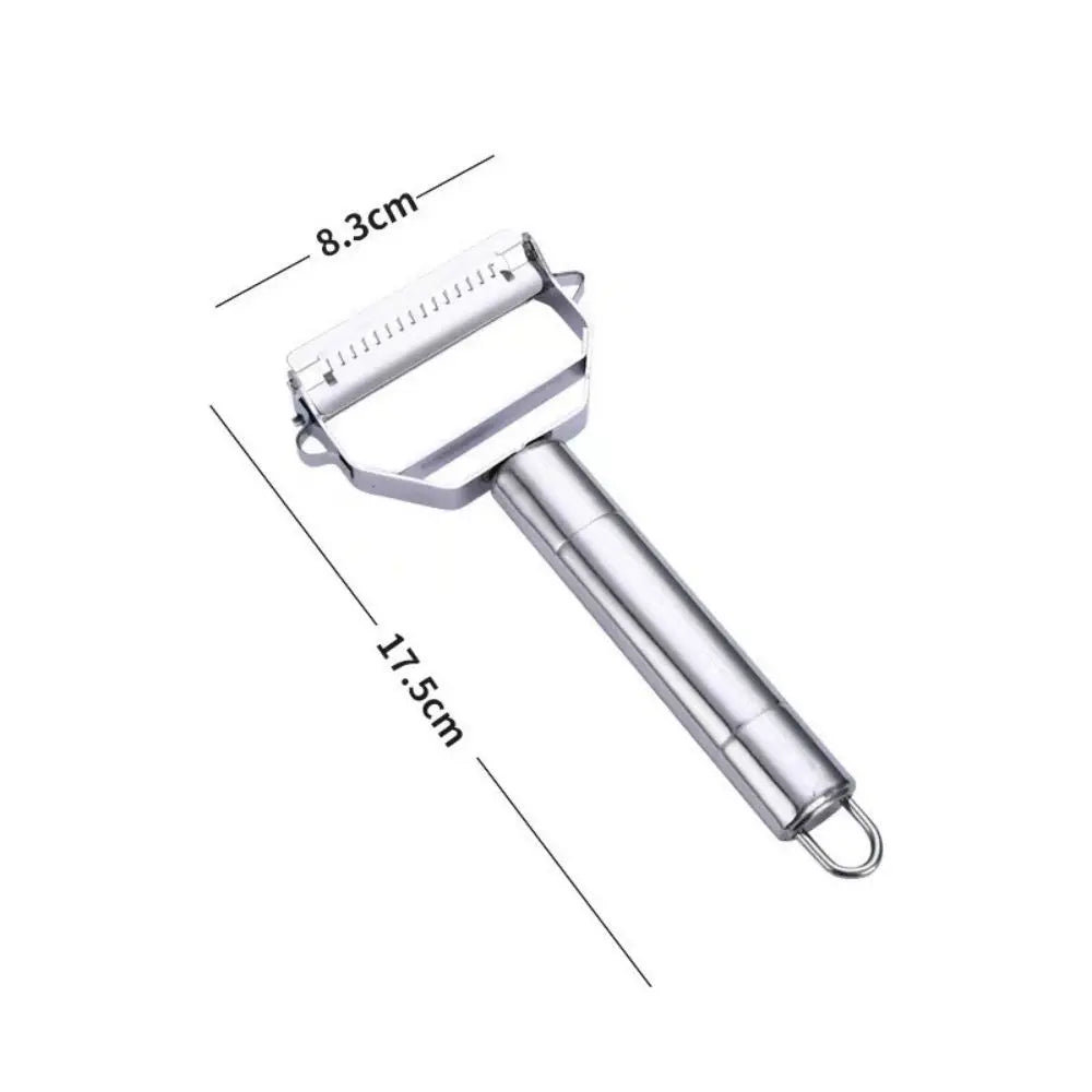 Ralador de cabeça dupla de aço inoxidável, multifuncional, frutas, batata, faca descascando, melão, doméstico, cozinha, 2-em-1
